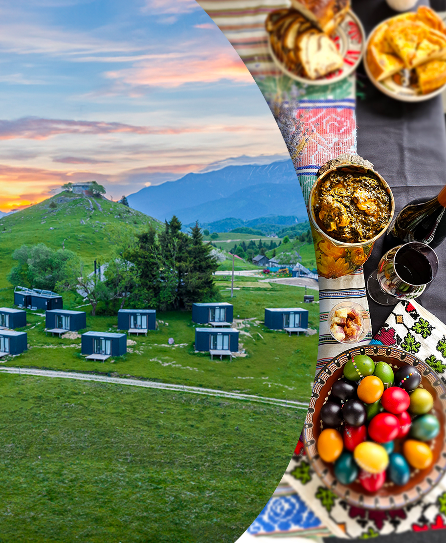 Traditional Easter in the village mountain, in Transylvania  